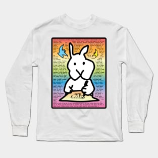 The Doodler's Manifesto funny bunny with message about life and drawing Long Sleeve T-Shirt